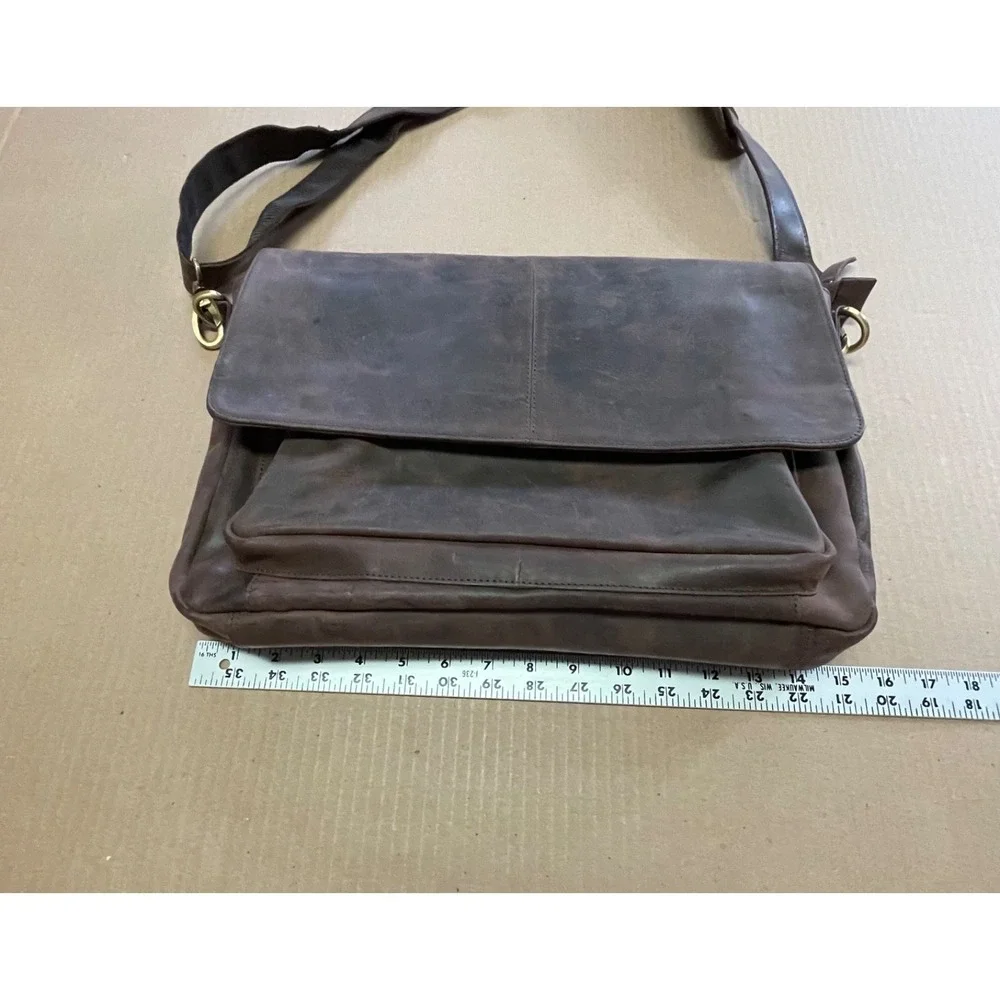 Real Leather Messenger Bag for Men and Women - Laptop‎ Briefcase Wood